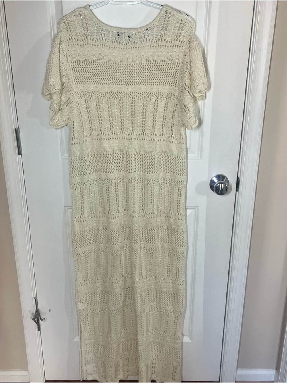 Jessica Simpson Cream Crochet Maxi Dress - Picture 2 of 3